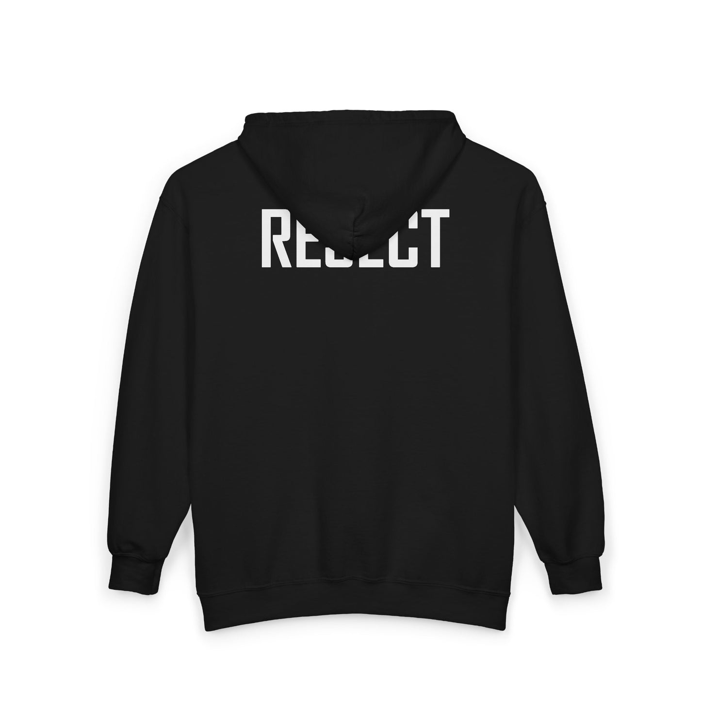 Reject Zip Hoodie — Retro TV Graphic Full-Zip Sweatshirt