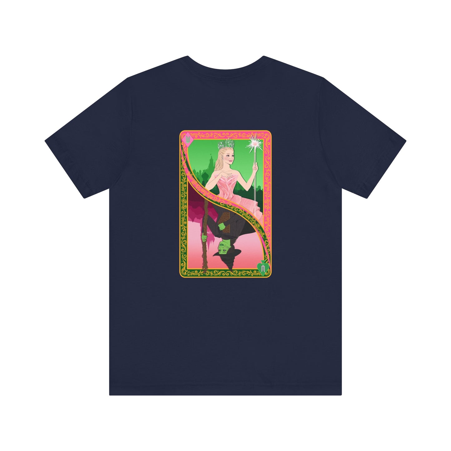 Wicked Playing Card Tee — Glinda & Elphaba — Team Pink