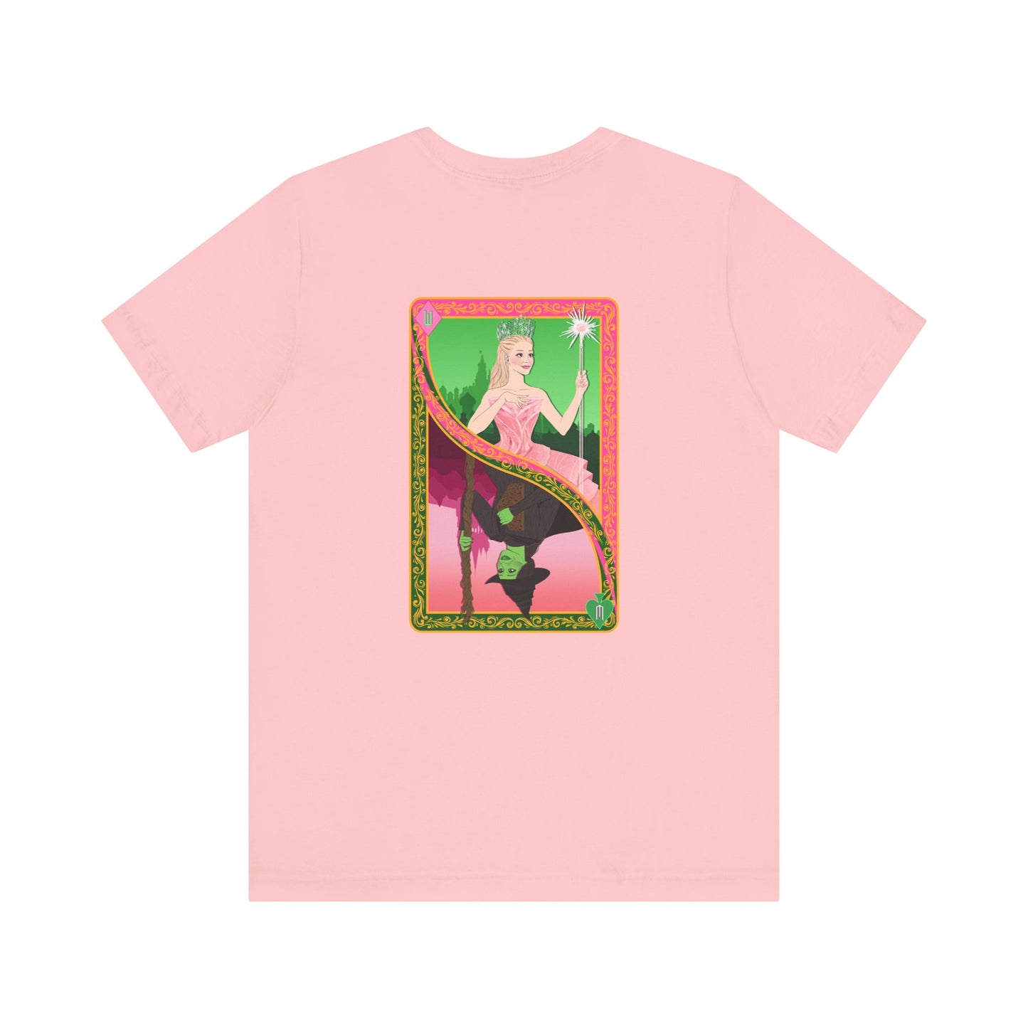 Wicked Playing Card Tee — Glinda & Elphaba — Team Pink