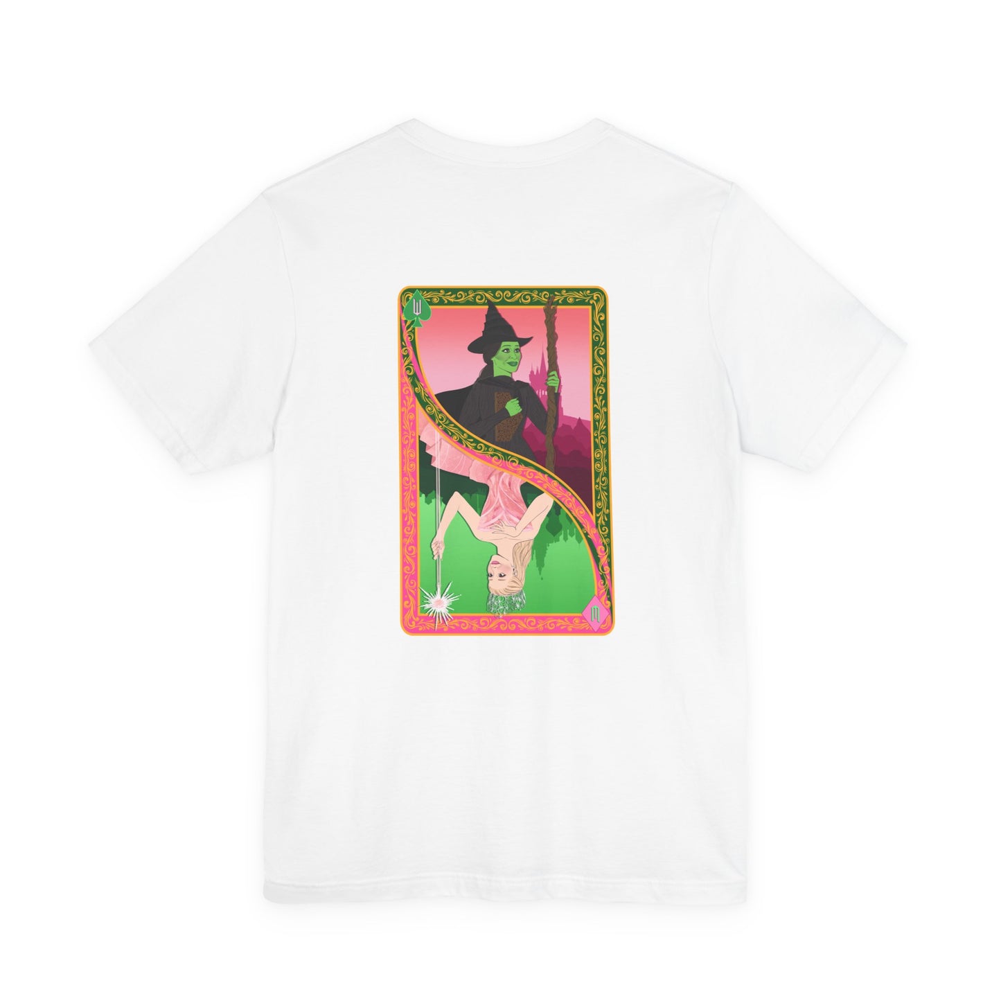 Wicked Playing Card Tee — Glinda & Elphaba — Team Green