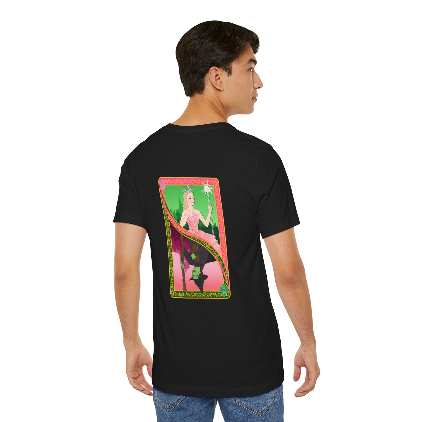 Wicked Playing Card Tee — Glinda & Elphaba — Team Pink