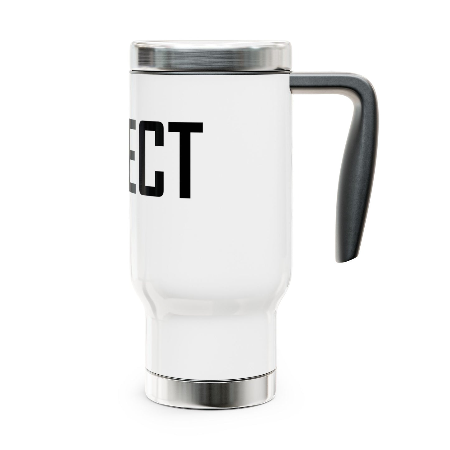 She-Ject Stainless Steel Travel Mug with Handle — 14oz Insulated Coffee Tumbler