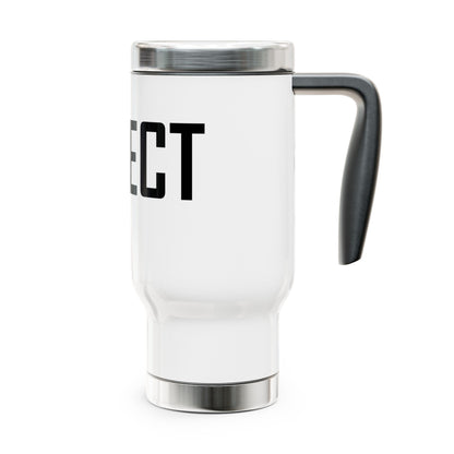 She-Ject Stainless Steel Travel Mug with Handle — 14oz Insulated Coffee Tumbler