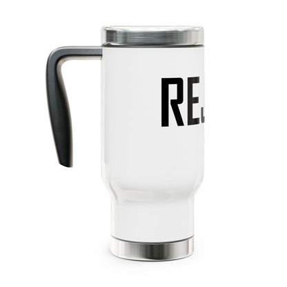 She-Ject Stainless Steel Travel Mug with Handle — 14oz Insulated Coffee Tumbler