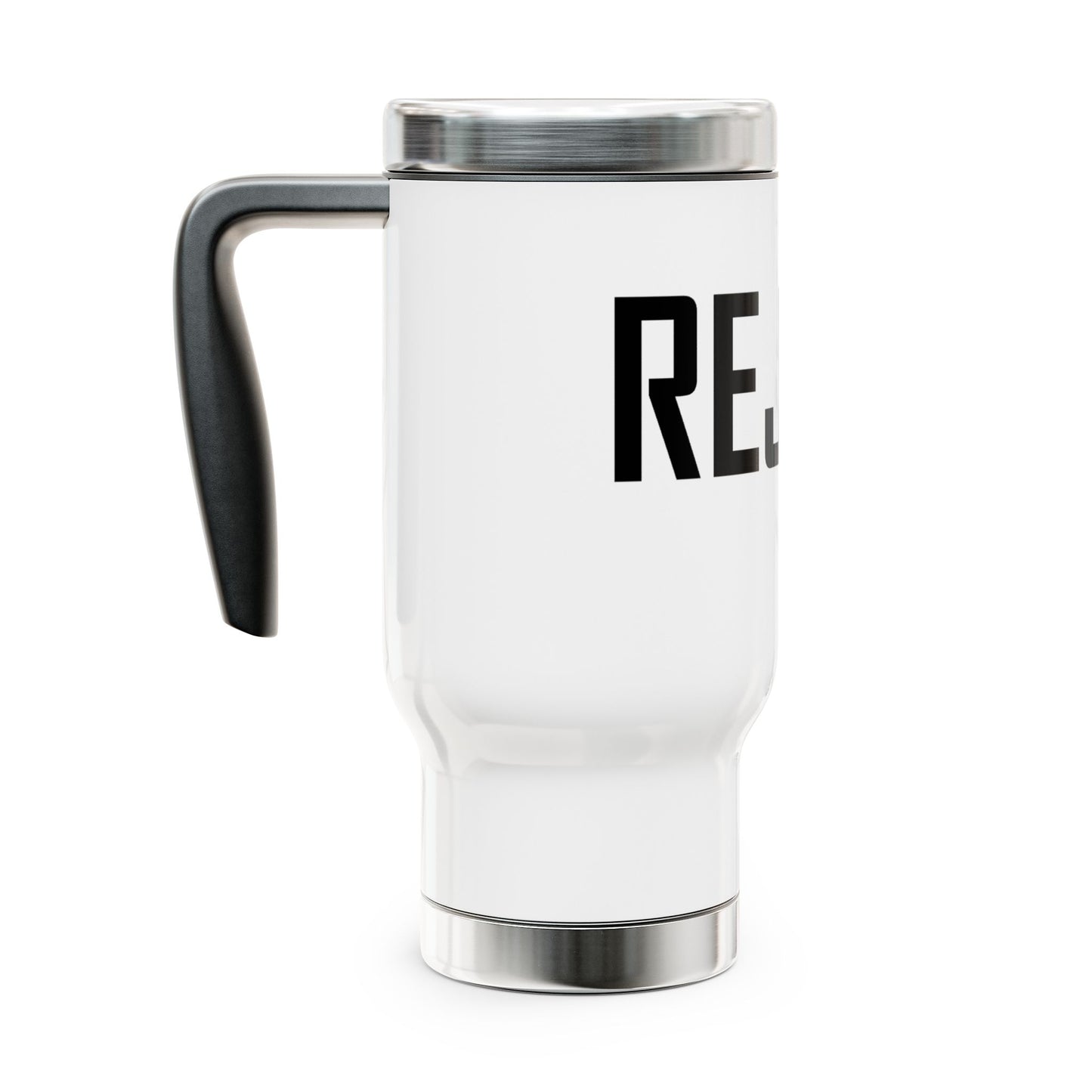 She-Ject Stainless Steel Travel Mug with Handle — 14oz Insulated Coffee Tumbler