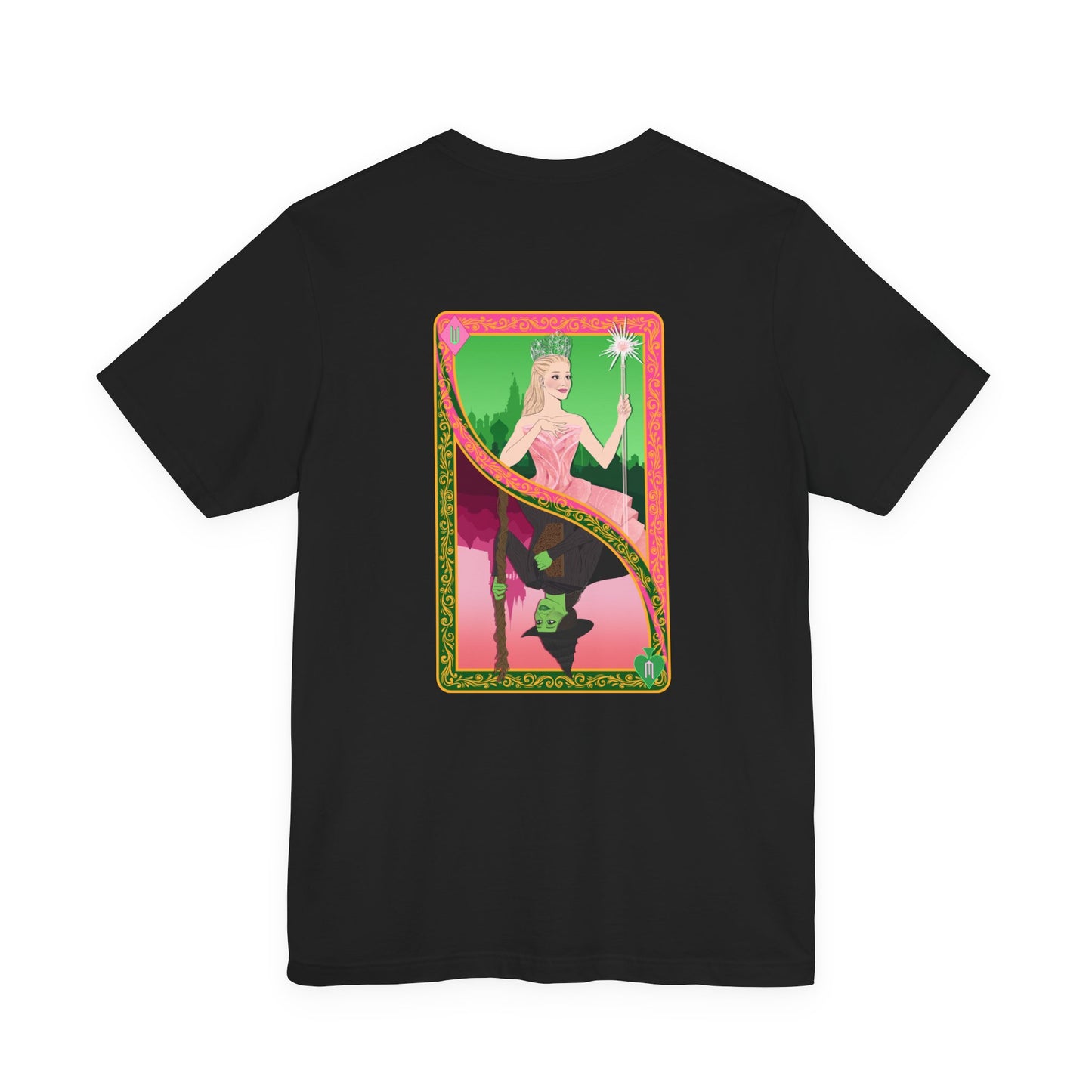 Wicked Playing Card Tee — Glinda & Elphaba — Team Pink