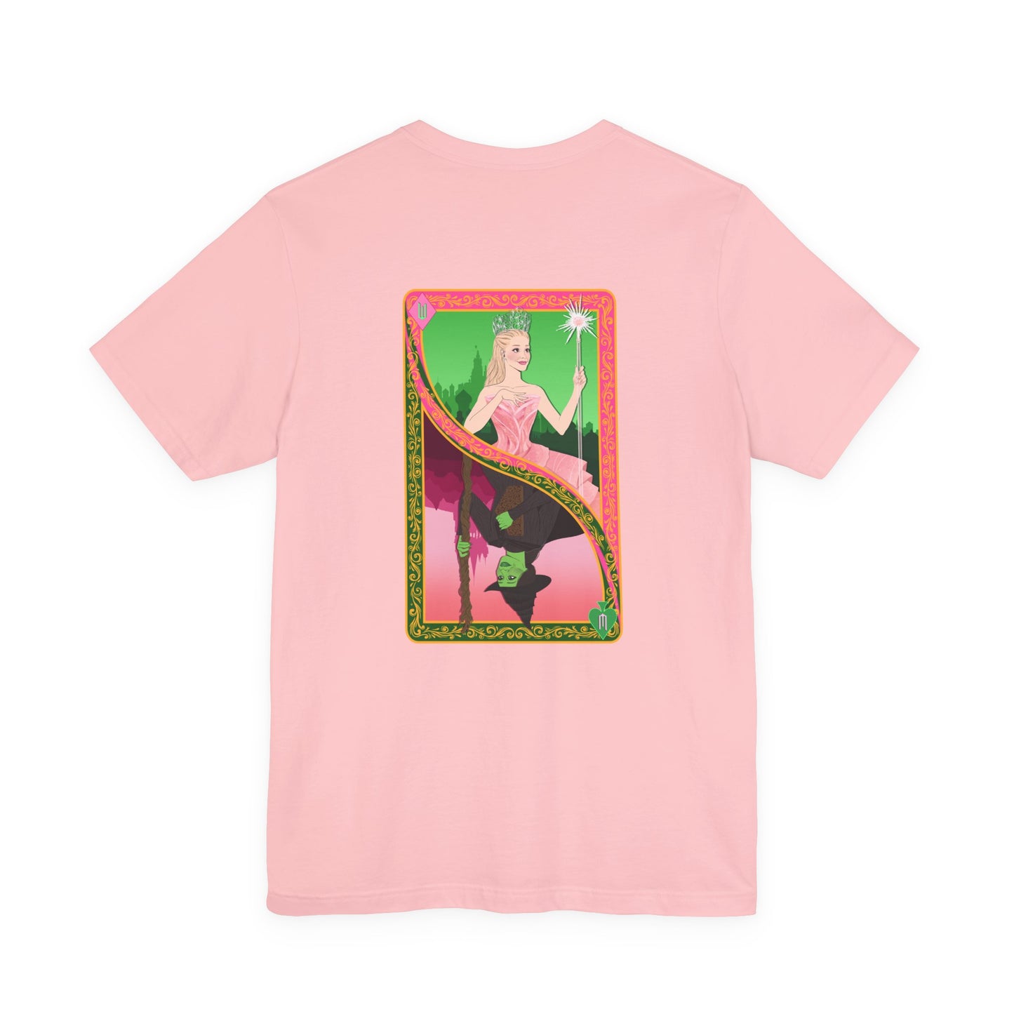 Wicked Playing Card Tee — Glinda & Elphaba — Team Pink
