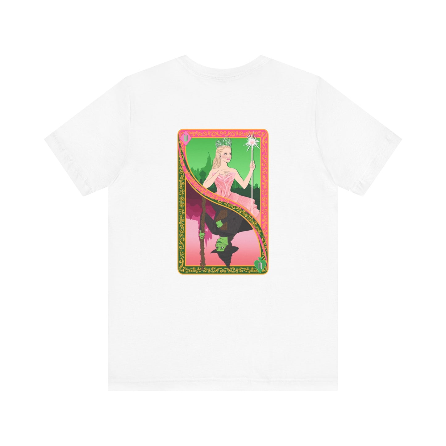 Wicked Playing Card Tee — Glinda & Elphaba — Team Pink