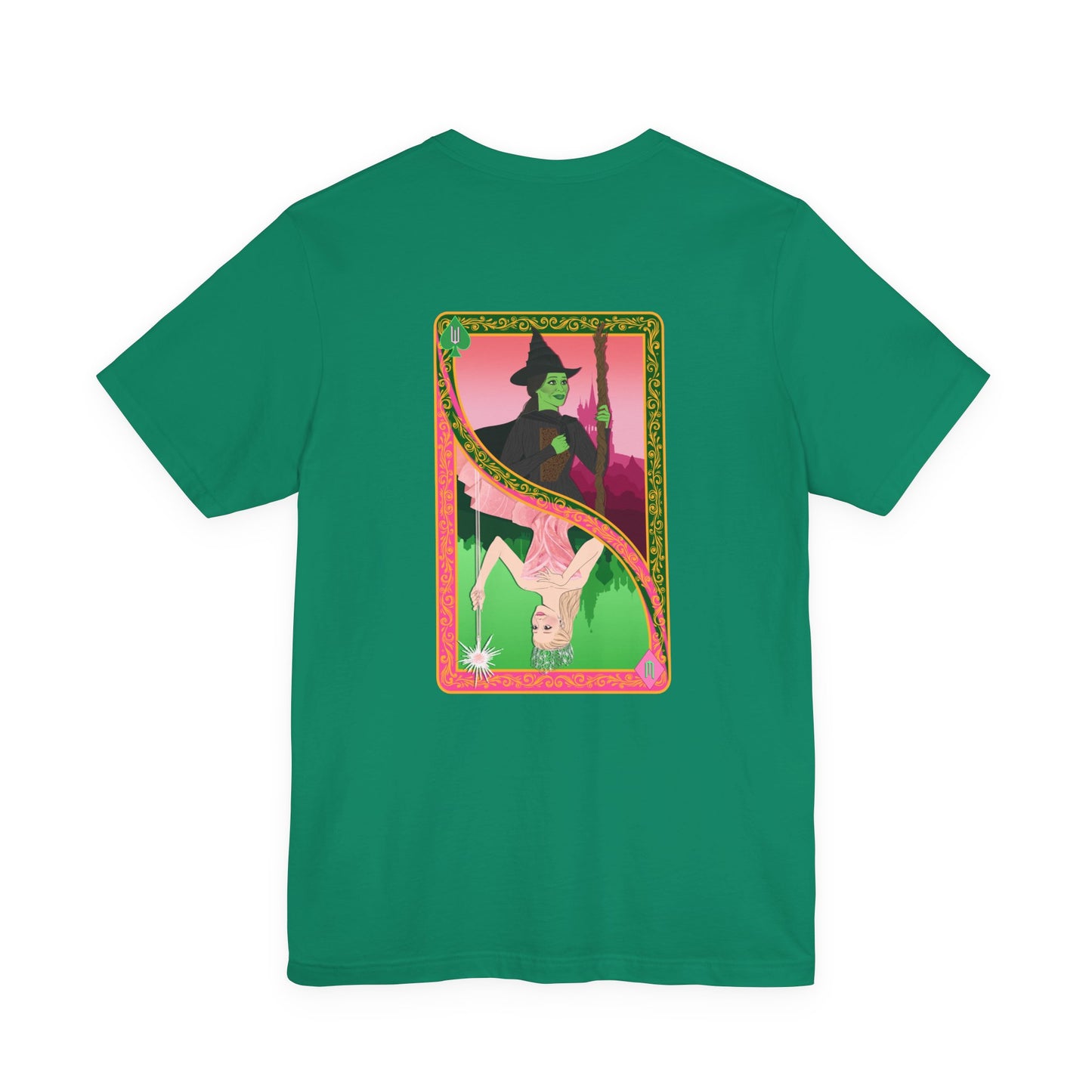 Wicked Playing Card Tee — Glinda & Elphaba — Team Green
