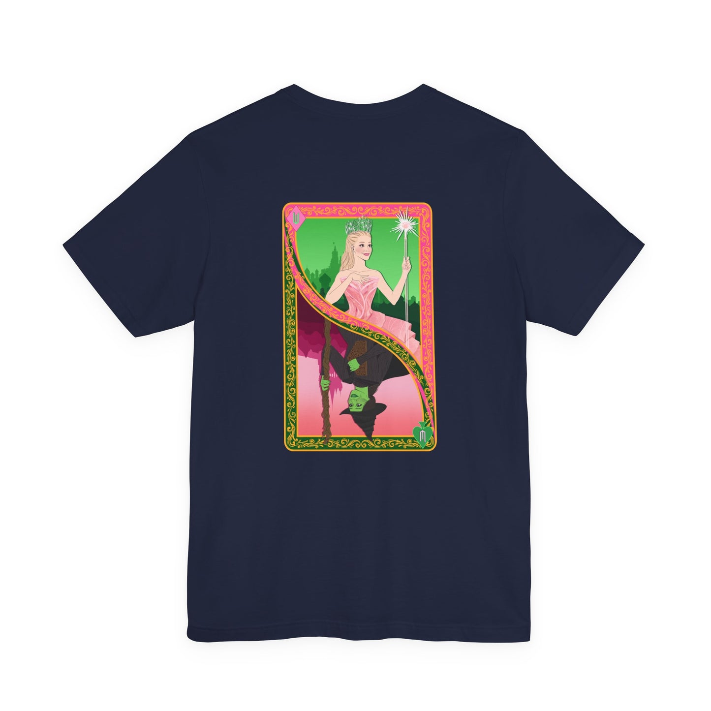 Wicked Playing Card Tee — Glinda & Elphaba — Team Pink