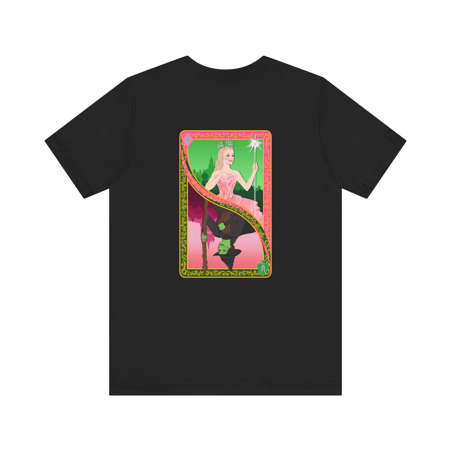 Wicked Playing Card Tee — Glinda & Elphaba — Team Pink