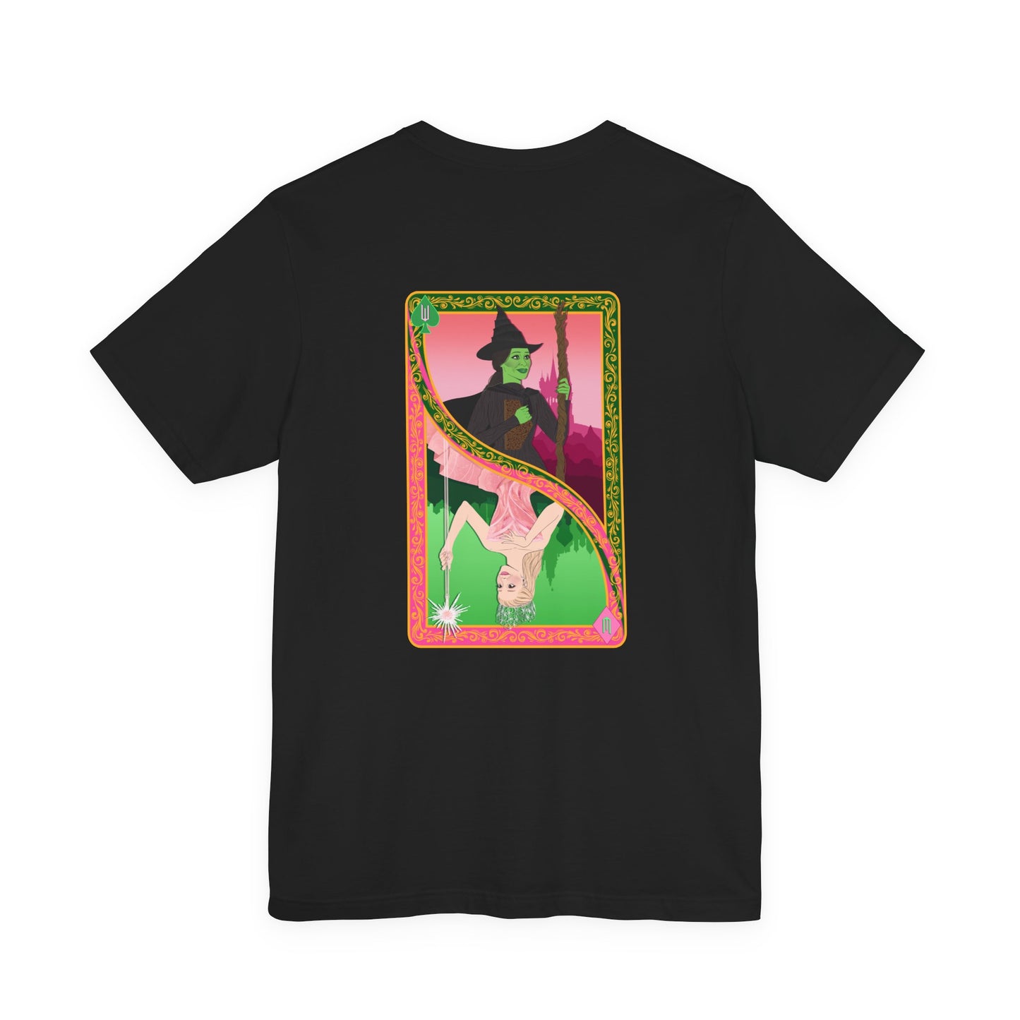 Wicked Playing Card Tee — Glinda & Elphaba — Team Green