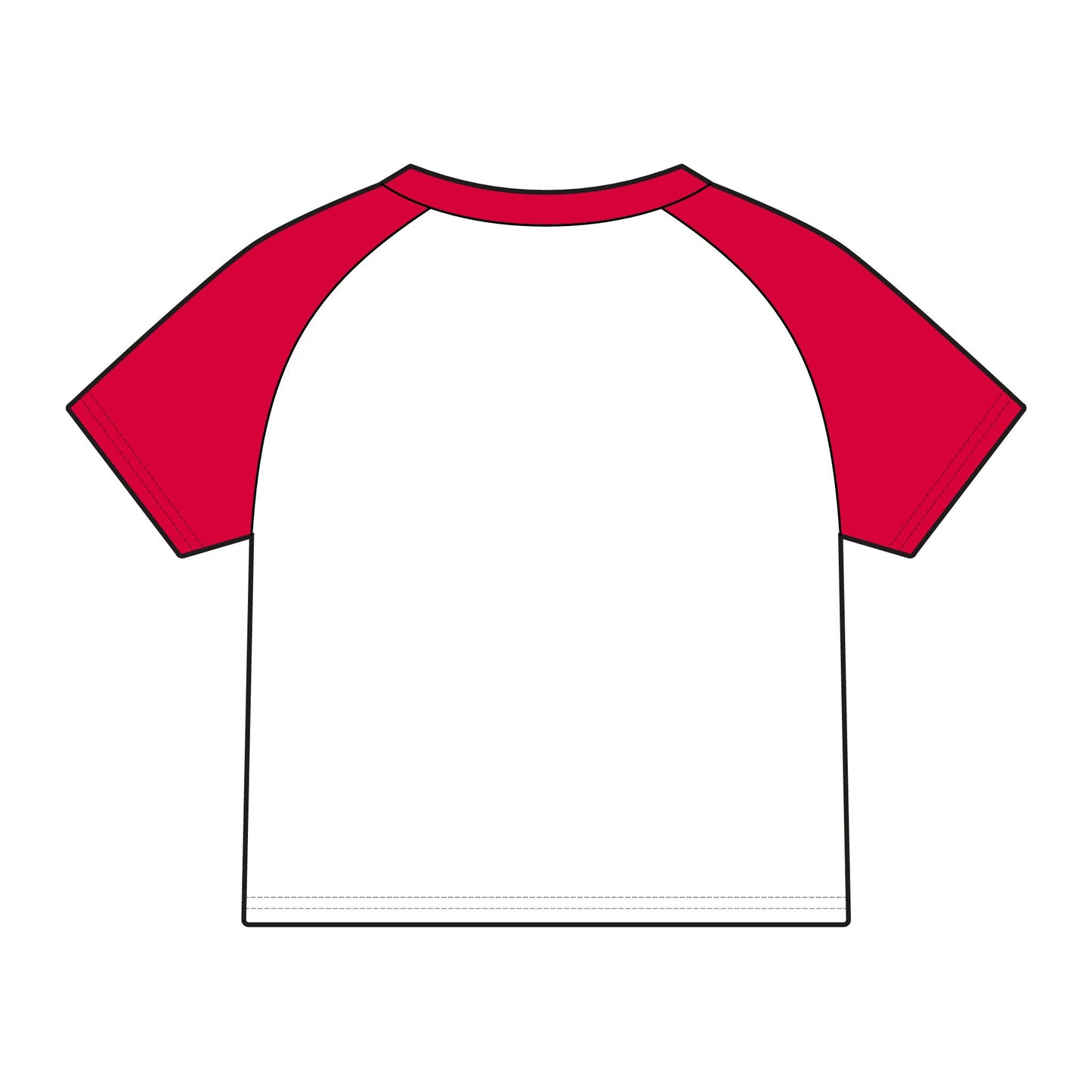 Horror Squad Raglan Baby Tee — Women's Red Sleeve Graphic Tee