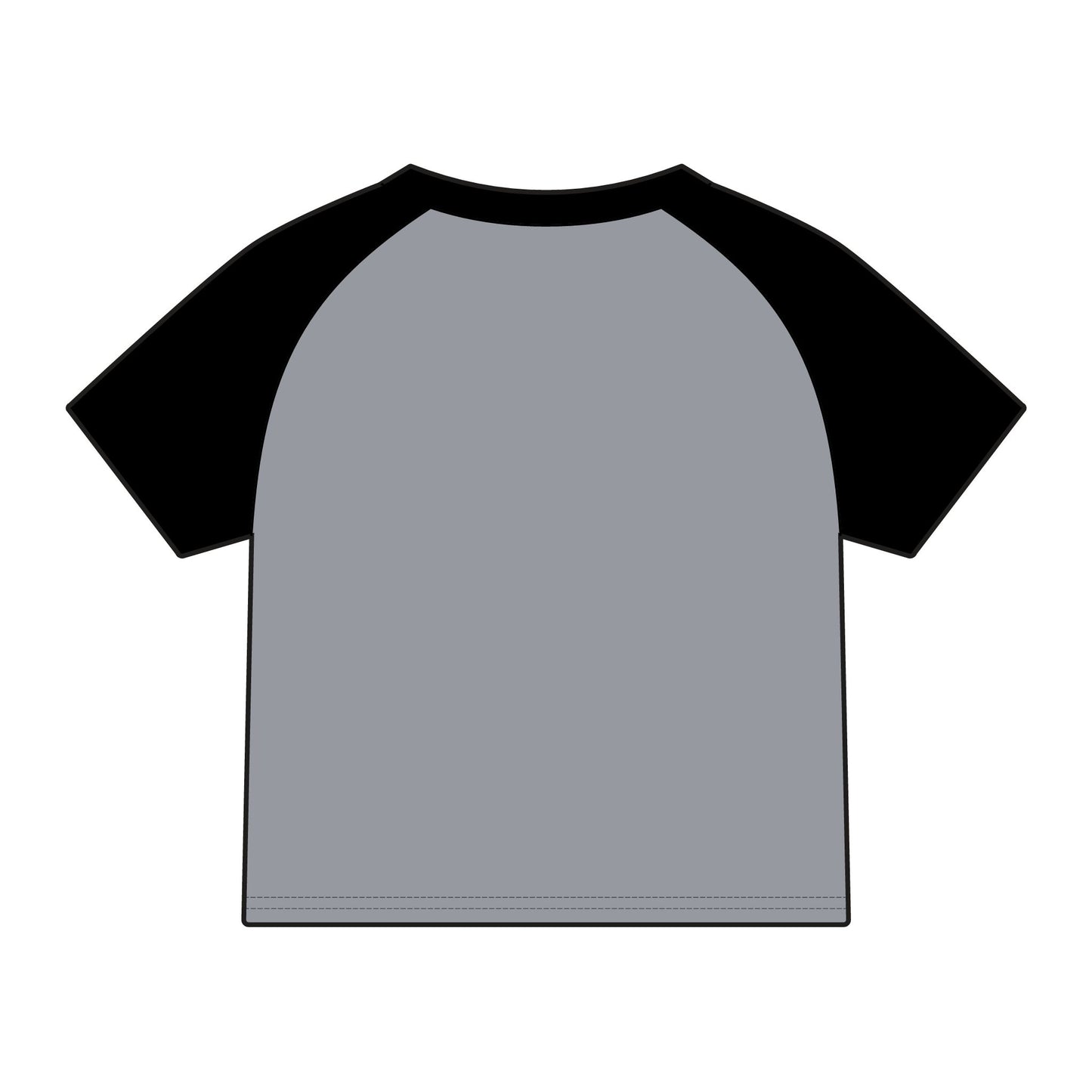 Horror Squad Raglan Baby Tee — Women's Red Sleeve Graphic Tee