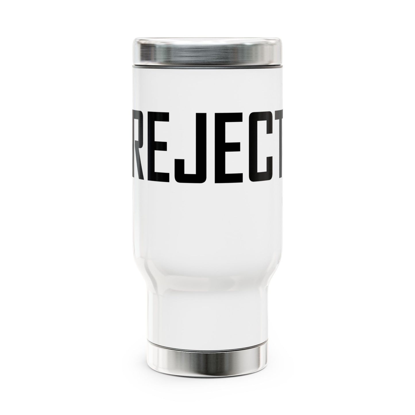 She-Ject Stainless Steel Travel Mug with Handle — 14oz Insulated Coffee Tumbler