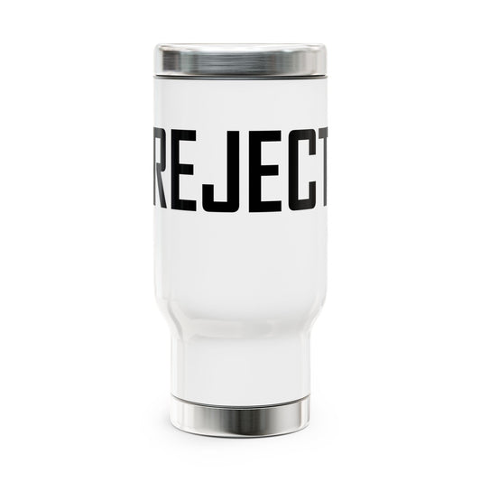 She-Ject Stainless Steel Travel Mug with Handle — 14oz Insulated Coffee Tumbler