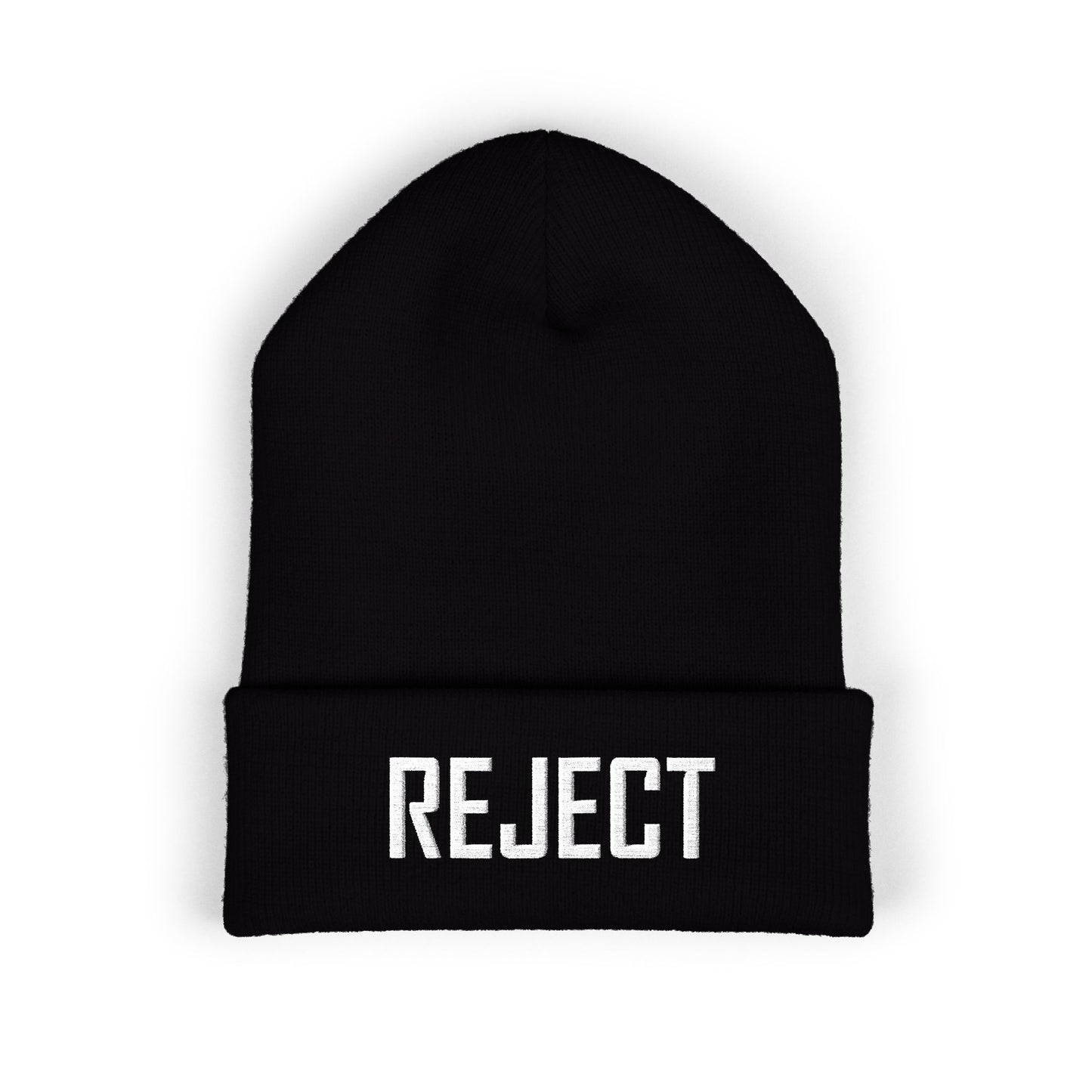 She-Ject Embroidered Cuffed Beanie-White