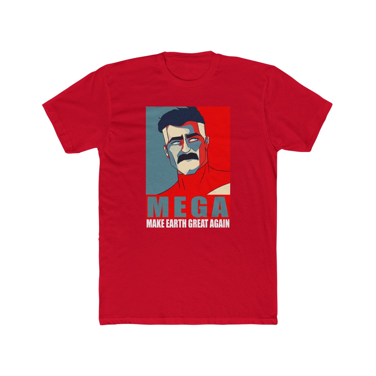 Mega Unisex Cotton Crew Tee - Retro Graphic Tee for Casual Style