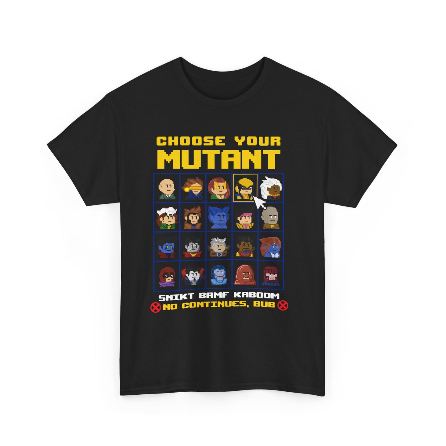 Mutant Character Selection Tee — "Choose Your Mutant" Gamer Graphic Shirt