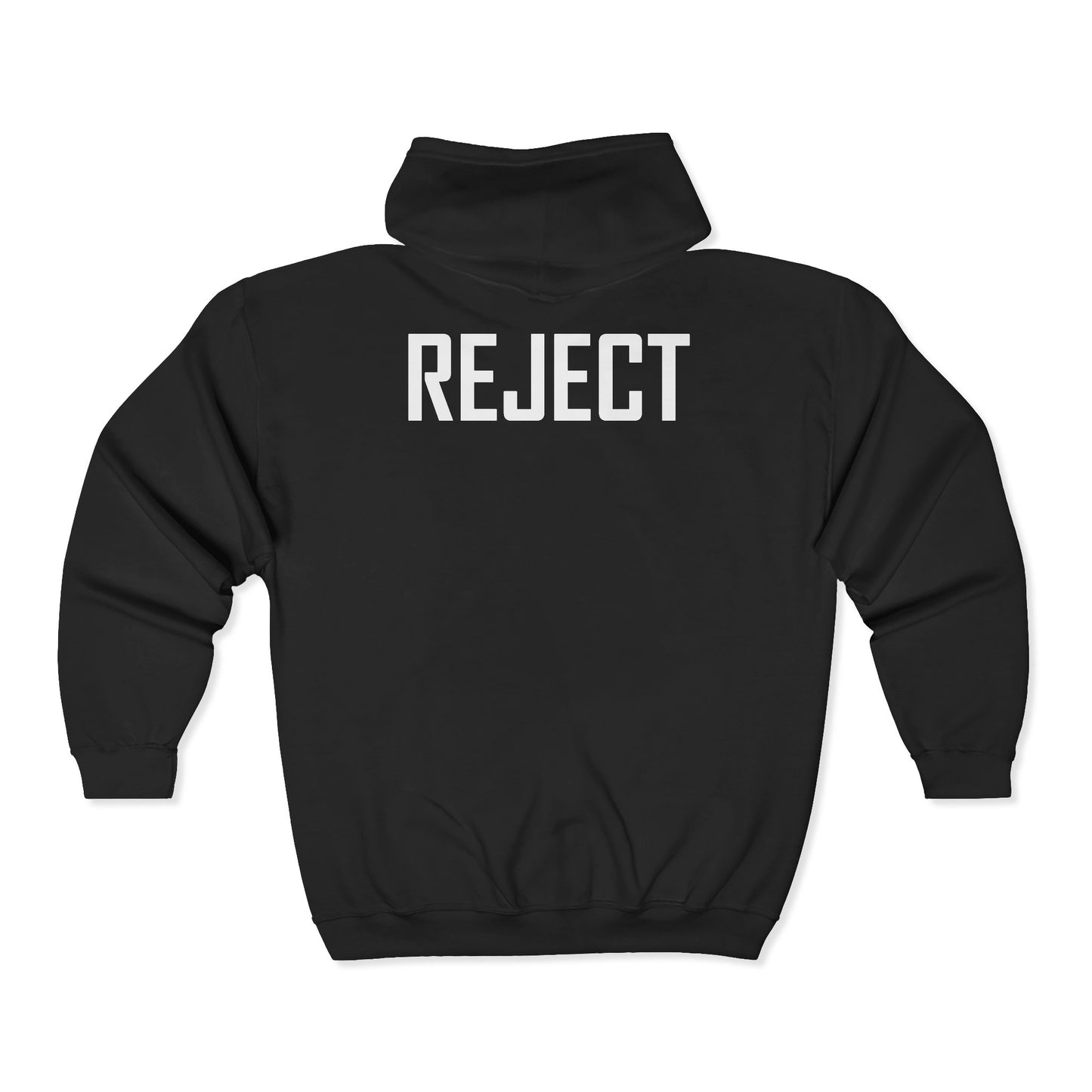 Reject Zip Hoodie — Retro TV Graphic Full-Zip Sweatshirt