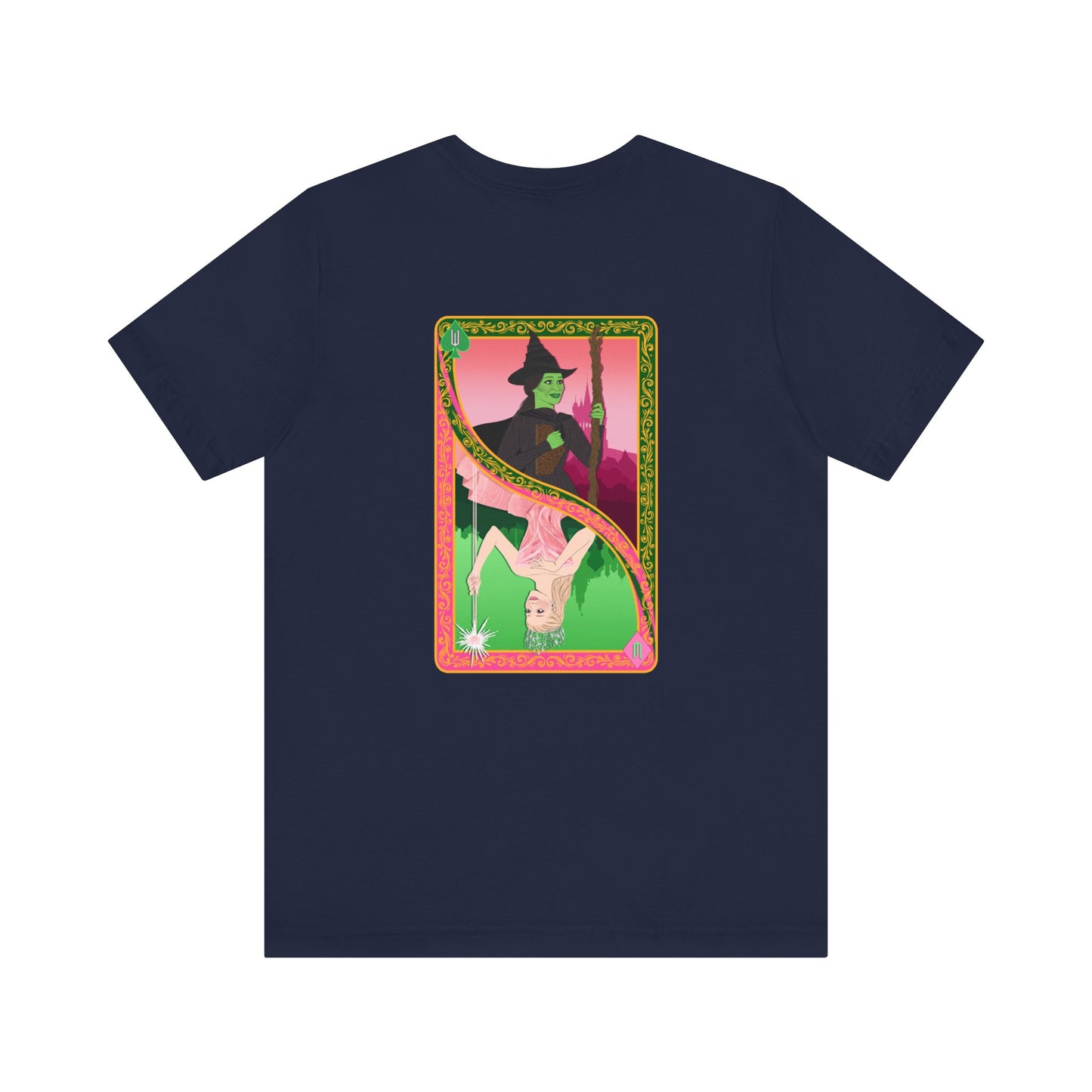 Wicked Playing Card Tee — Glinda & Elphaba — Team Green