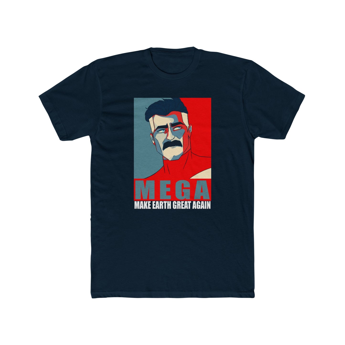Mega Unisex Cotton Crew Tee - Retro Graphic Tee for Casual Style