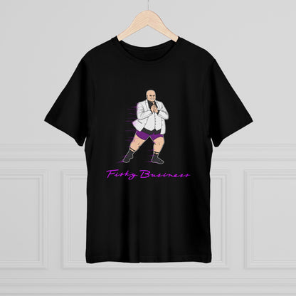 Funny Business T-Shirt — Humorous Bald Boss Illustration with “Fizzy Business” Text