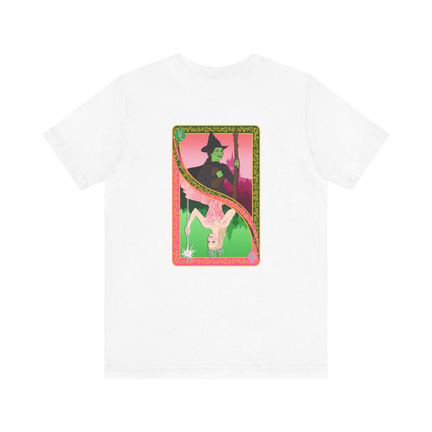 Wicked Playing Card Tee — Glinda & Elphaba — Team Green
