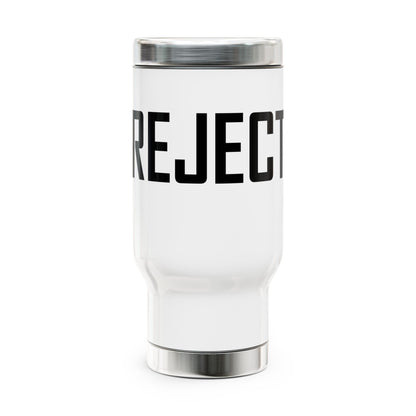 She-Ject Stainless Steel Travel Mug with Handle — 14oz Insulated Coffee Tumbler