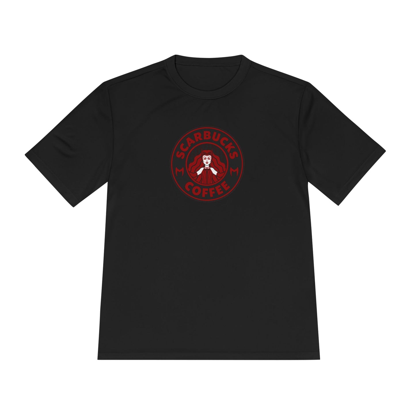 Scarbucks Coffee Tee — Vintage Red Coffee Logo Moisture-Wicking Shirt