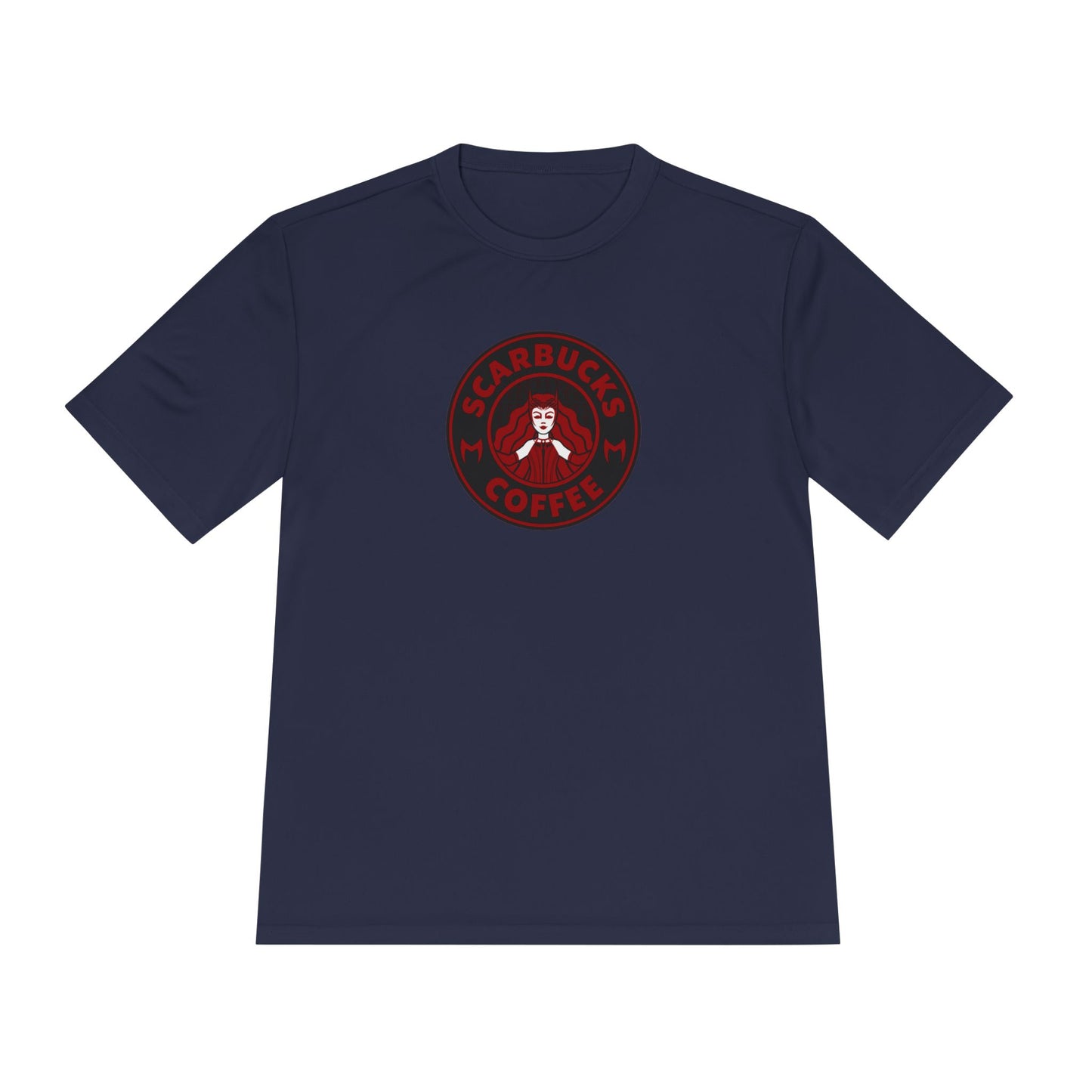 Scarbucks Coffee Tee — Vintage Red Coffee Logo Moisture-Wicking Shirt