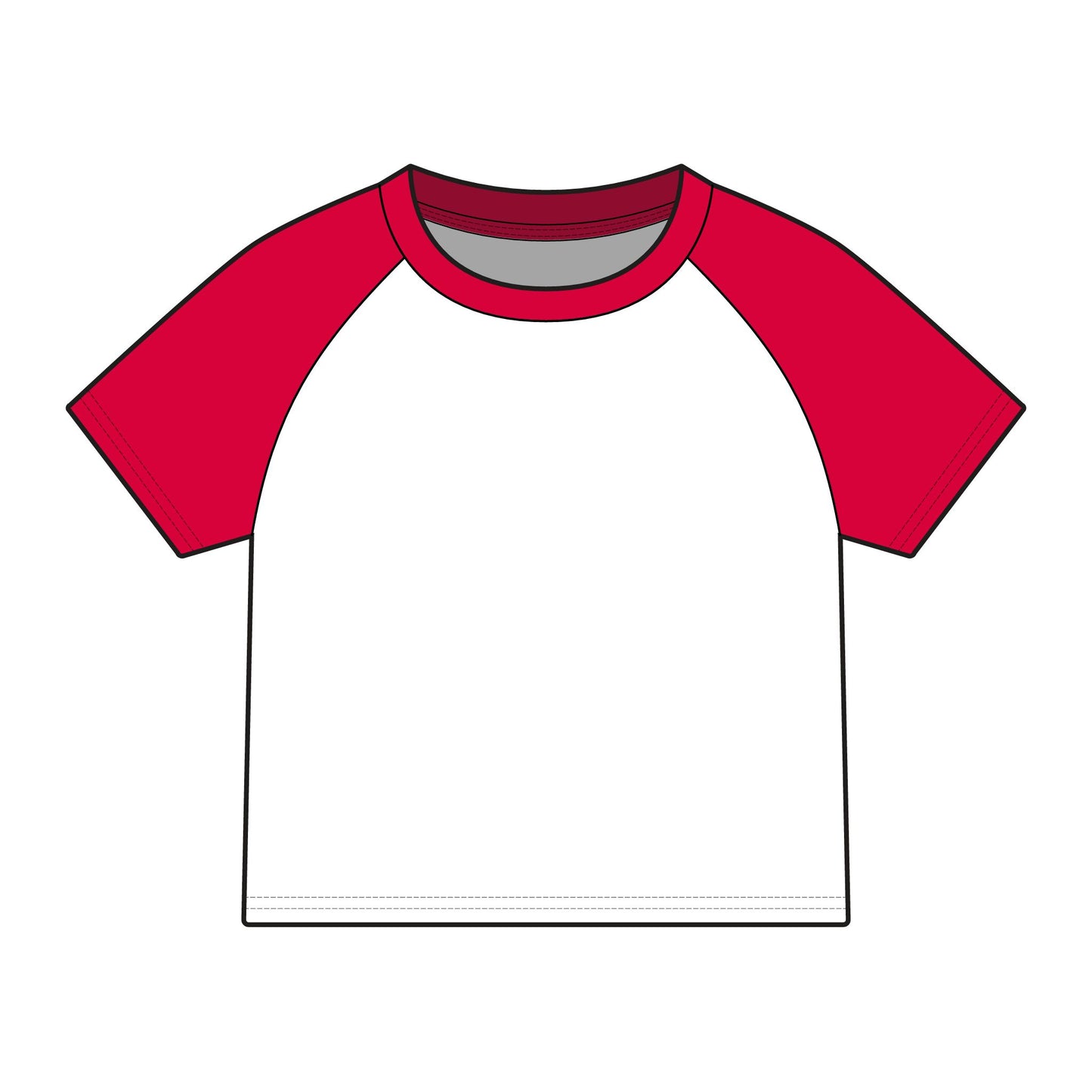 Horror Squad Raglan Baby Tee — Women's Red Sleeve Graphic Tee