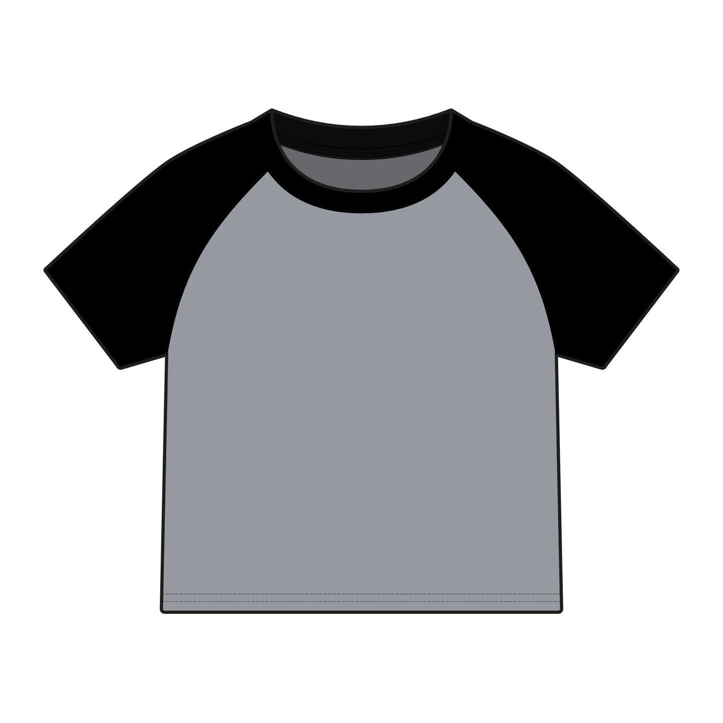 Horror Squad Raglan Baby Tee — Women's Red Sleeve Graphic Tee