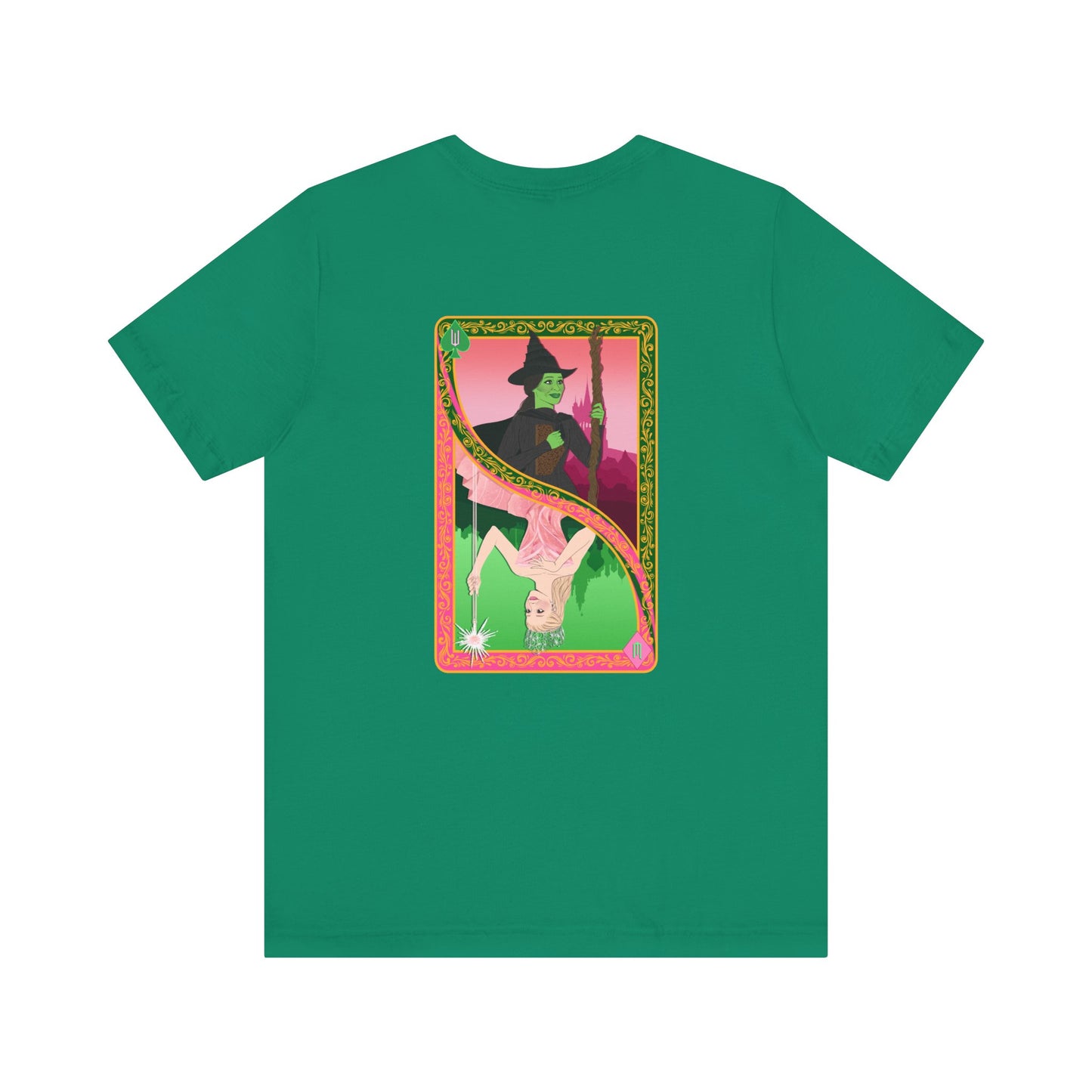 Wicked Playing Card Tee — Glinda & Elphaba — Team Green