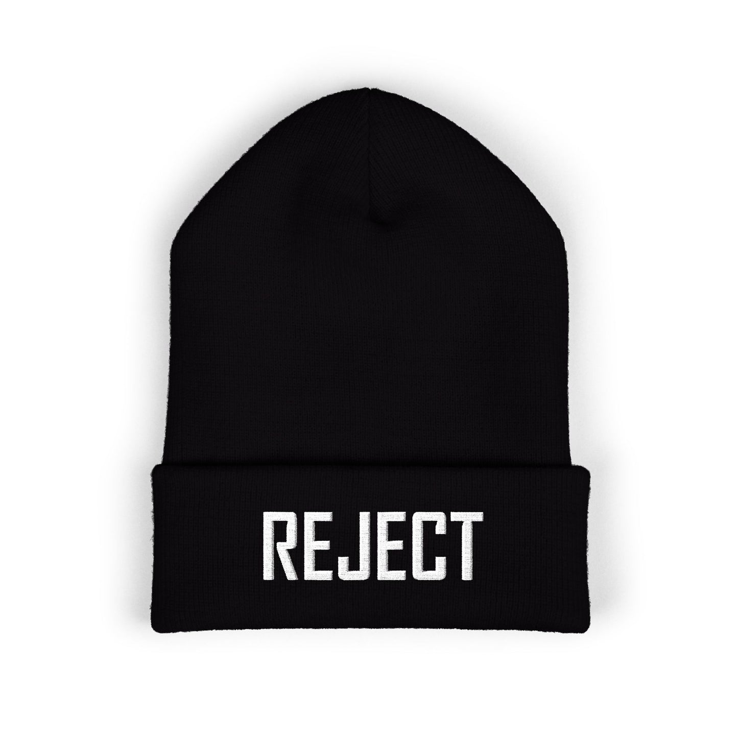 She-Ject Embroidered Cuffed Beanie-White