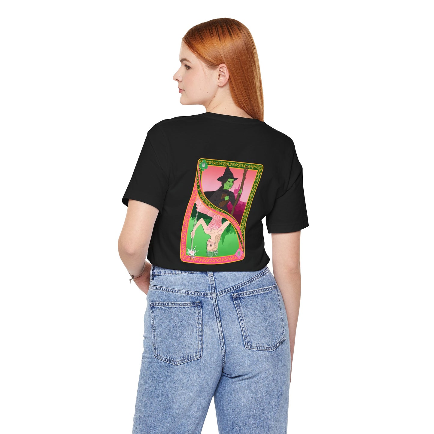 Wicked Playing Card Tee — Glinda & Elphaba — Team Green