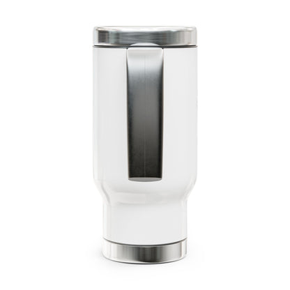 She-Ject Stainless Steel Travel Mug with Handle — 14oz Insulated Coffee Tumbler