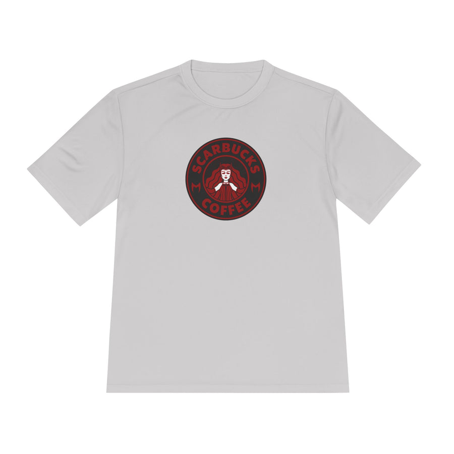 Scarbucks Coffee Tee — Vintage Red Coffee Logo Moisture-Wicking Shirt