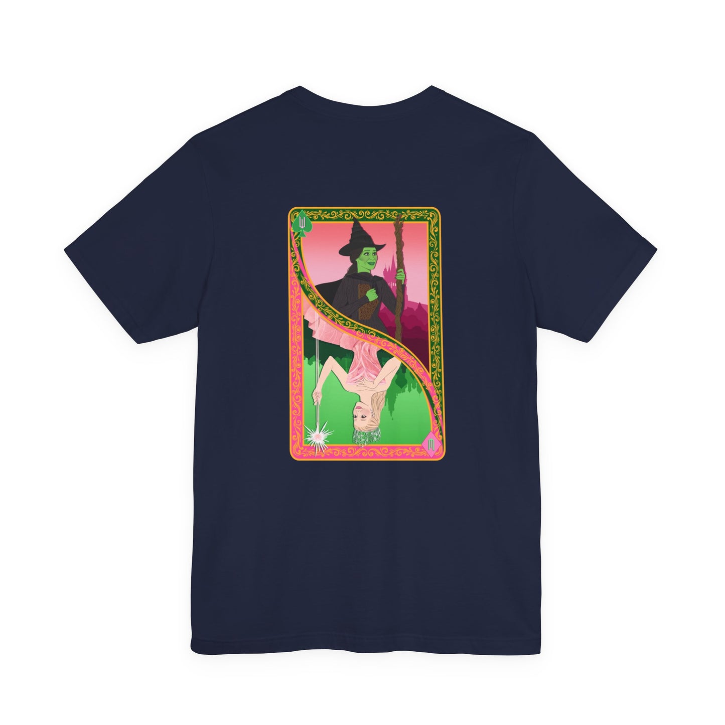 Wicked Playing Card Tee — Glinda & Elphaba — Team Green