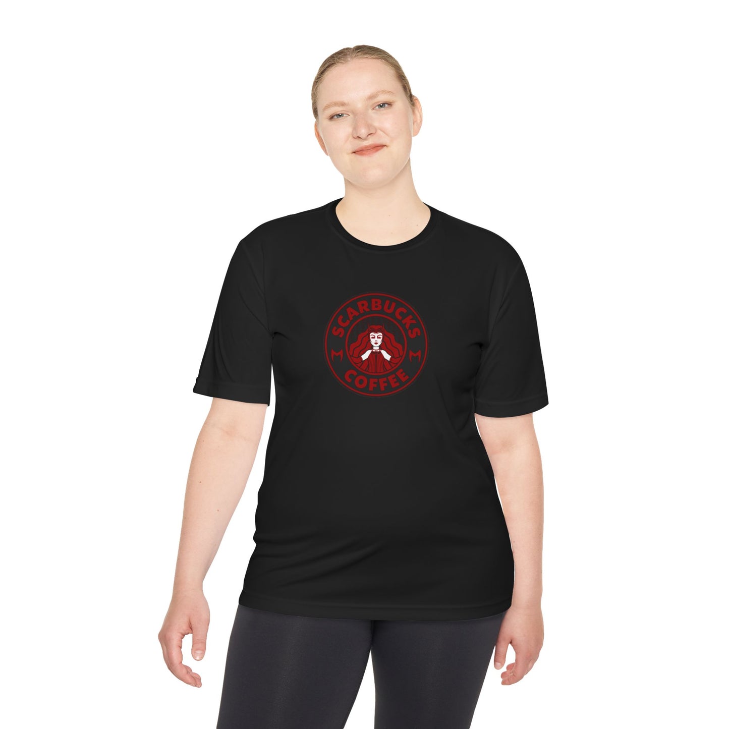 Scarbucks Coffee Tee — Vintage Red Coffee Logo Moisture-Wicking Shirt