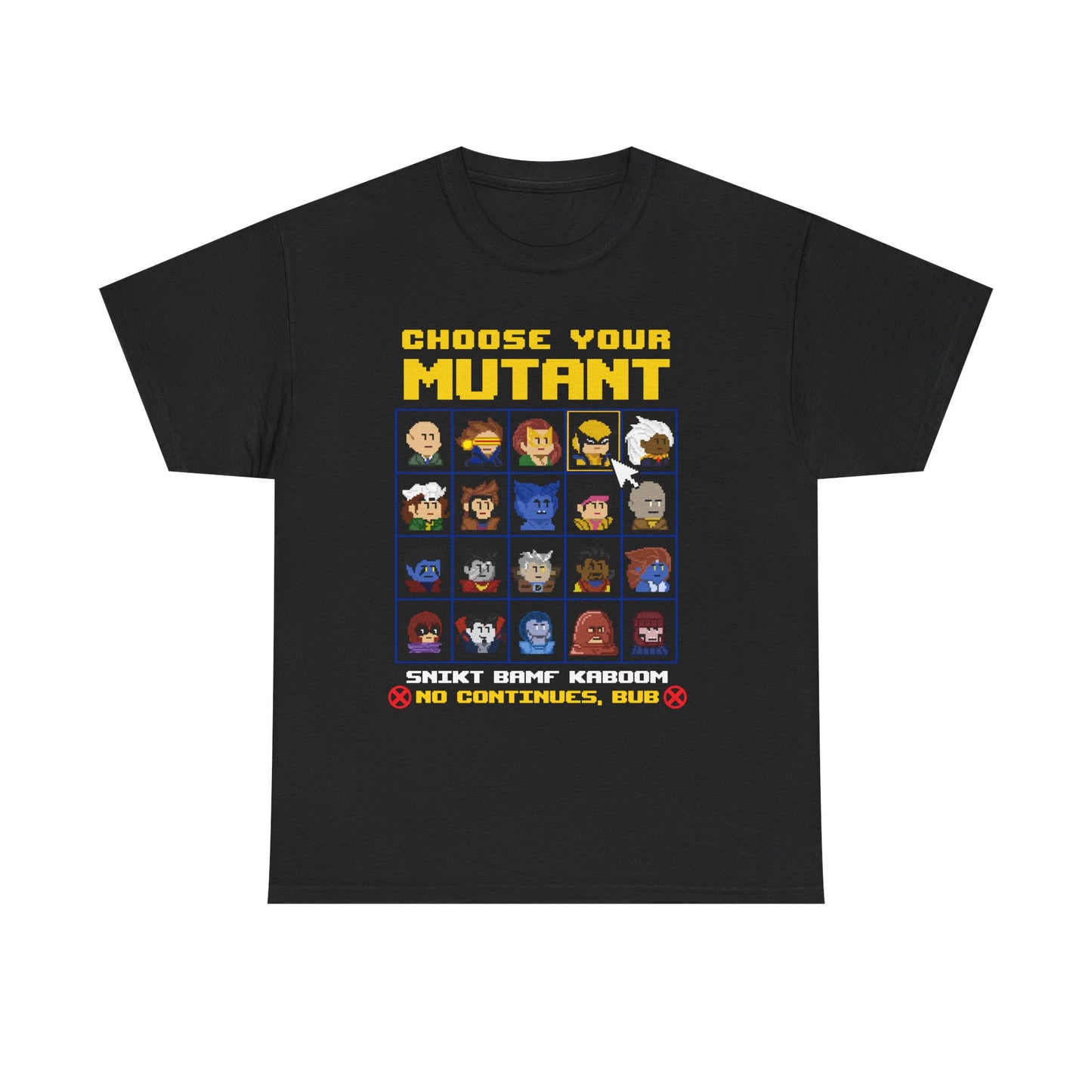 Mutant Character Selection Tee — "Choose Your Mutant" Gamer Graphic Shirt