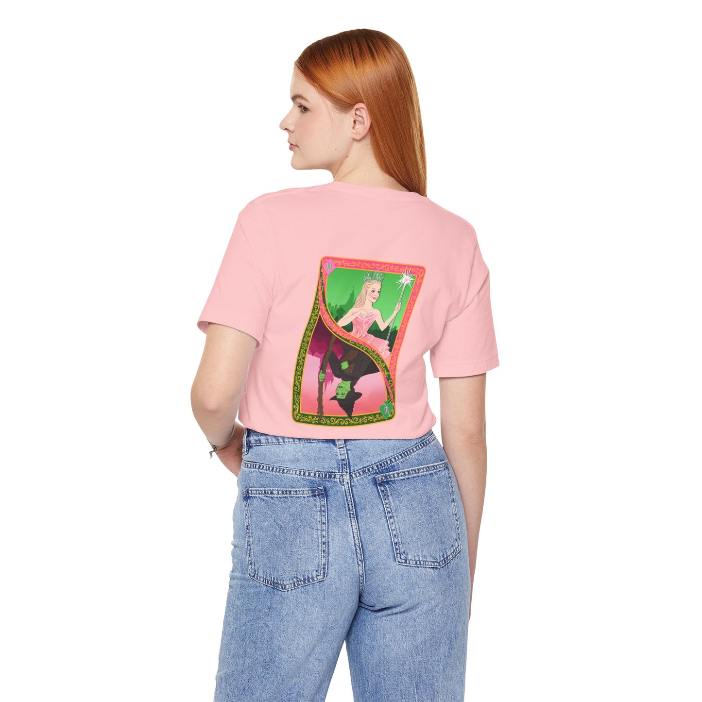 Wicked Playing Card Tee — Glinda & Elphaba — Team Pink